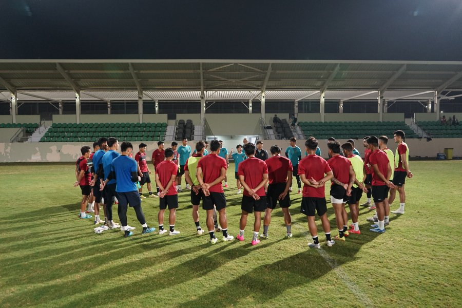 Timnas Indonesia lagi persiapan dalam menghadapi Irak di kualifikasi Piala Dunia. Foto : PSSI