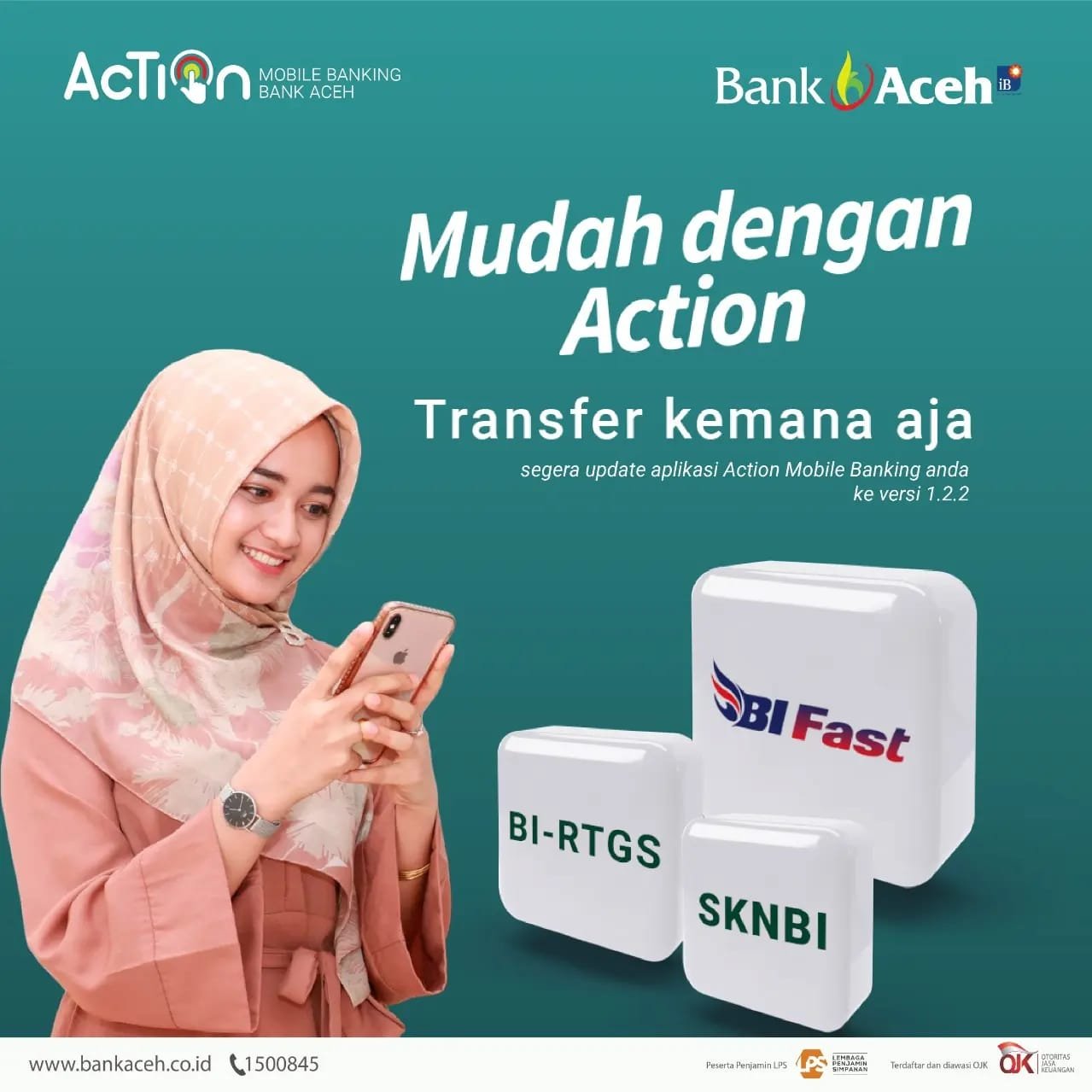 Banner Aplikasi Mobile Banking "Action". Foto : Bank Aceh Syariah